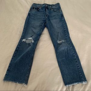 Gap Straight Leg Raw Hem Jeans